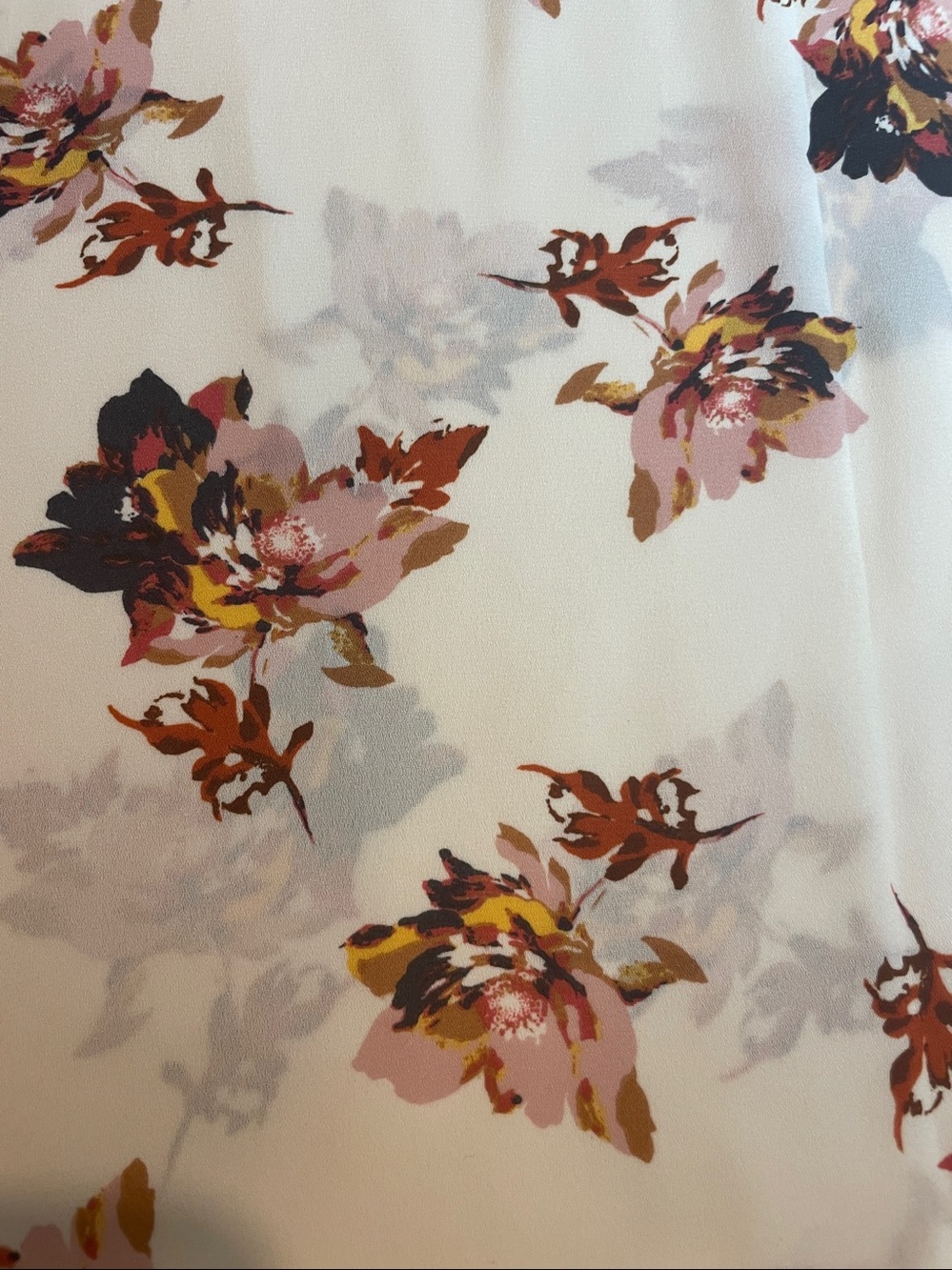 Maurices Cream Floral Crisscross V-Neck Blouse - Picture 6 of 8